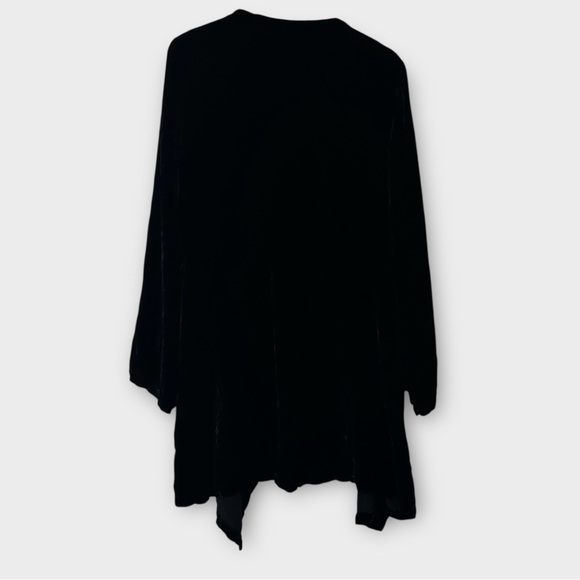 Bryn Walker Velvet Open Front Cardigan Black Women’s Large Oversized Lagenlook - Picture 3 of 6